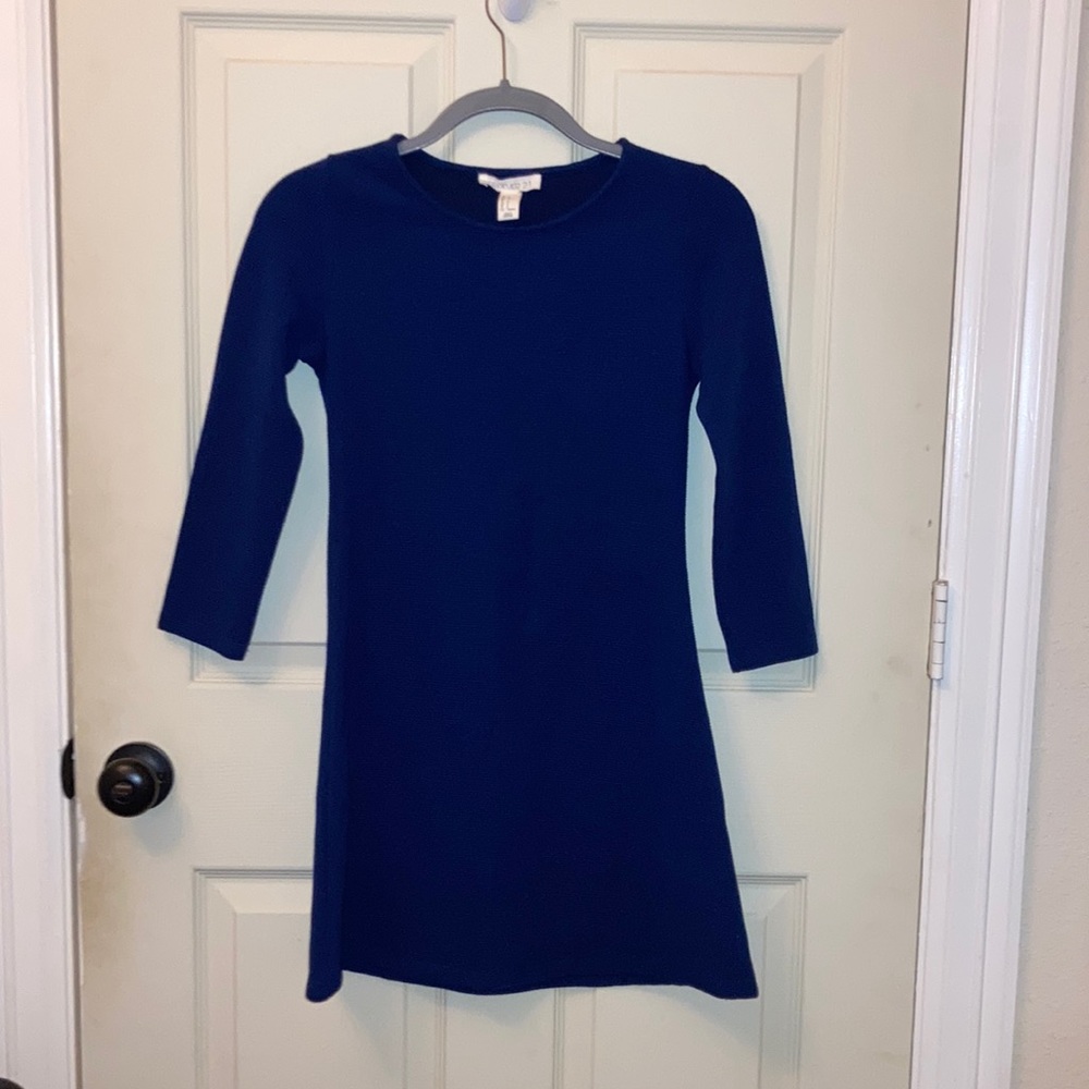 Ribbed spandex navy blue dress
